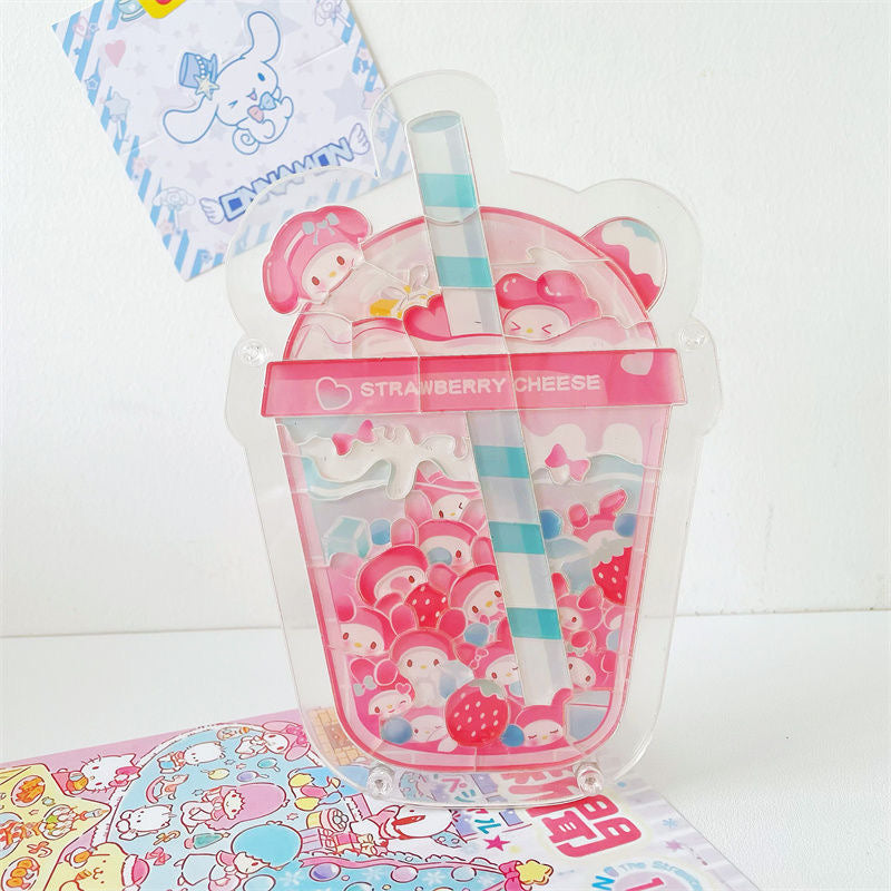 Sanrio acrylic puzzles with Boba tea bottle standee frame